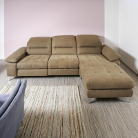 Carina - Upholstered suite 2600 Motorized Cover Clash Olive Metal feet shiny chrome - 10