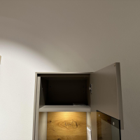 Gwinner - Wohnwand Kubo Media Lack Seidenmatt Fango Grau Holz Balkeneiche Honig - 5