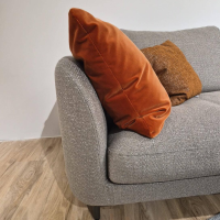Rolf Benz - Rolf Benz Sofa KUMO 555 – Stoff Graubeige, Ottomane rechts - 4