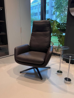COR - Sessel Cordia Leder 284 Mocca Braun mit Hocker - 3