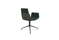 Freifrau - 6er-Set Armlehnstuhl Amelie High Leder Innen Adora Jade Grün Außen Leder Muscat Jade Grün Gestell Sternfuß Metall Schwarz Matt - 3