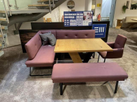 K+W - Essgruppe Vari Stoff 0755-15 Bordeaux Rot mit Tisch Eisteiche Furniert - 3