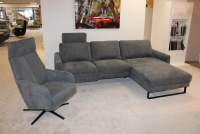 DFM - Garnitur Cadiz Stoff 56 Clever Grau Ecksofa mit Sessel - 4