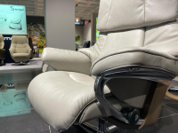 Stressless - Sessel Reno M R Leder 091 Cori Silver Cloud 25 Grau Creme Gestell Cross Chrom - 6