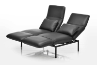 Brühl - Sofa Roro Medium Leder Glove Schwarz Gestell Schwarz Pulverbeschichtet Inklusive 2 Drehsitze - 6