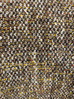 Jori - Lounge Sessel Daydreamer Innen Stoff Mamaye 204 Braun Beige Gelb Außen Leder Lolita Pralina Braun Gestell Bronze Lackiert Inklusive Hocker - 4