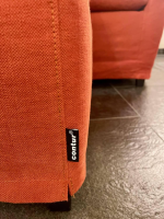 Contur - Sessel Sergio Stoff Chenille Terracotta Rot Inklusive Hocker - 3