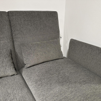Brühl - Ecksofa Roro Medium Stoff 3249 96 Grau Mit Drehsitz Links Fuß Metall Verchromt - 3