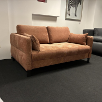 Restyl - Schlafsofa LS23 Igris Dolly Stoff 2 7042 Braun Orange Füße Metall Schwarz Inklusive Nierenkissen - 4
