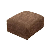 Flexform - 2er Set Hocker Bangkok Leder Wildleder Dunkelbraun Gestell Satiniert - 3