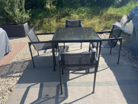 Knoll International - Gartensitzgruppe Richard Schultz Platte Emailiert Dunkel Bronze Und Netz Gestell Onyx Farbig Schwarz - 2