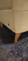 Activineo - Sofa Gerrit Leder Napoli Crema Beige Holzfuß Eiche Geölt mit Relaxfunktion - 7