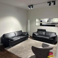 COR - 2er-Set Sofa Conseta Leder Semi 282 Basalt Anthrazit Schmalfuß Metall Verchromt Inklusive Kopfstütze - 7