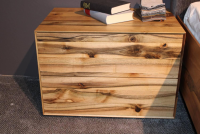 Paul Lindberg - Bettanlage Feria Nussbaum Massiv Stoff Loft Graphit 66 Grau mit 2 Nachtkästchen - 8