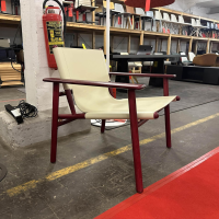 B&B Italia - Sessel Cordoba Kenleder Creme Gestell Esche Cranberry Rot Gefärbt - 3