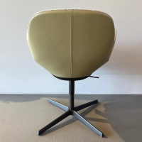 Walter Knoll - Armlehnstuhl Sheru 1437 C Sitz Stoff Togba Sahara Beige Rücken Leder Elen Bamboo Braun Gestell Bronze Pulverbeschichtet - 4