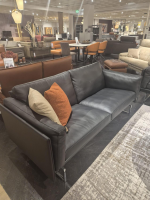 Erpo - Sofa Paname 400 Leder K 250 100 Black Schwarz Rohrkufe Metall Hochglanz - 3