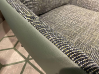 Rolf Benz - Sessel Jon Bezug Innen Sitz 20 402 Schilfgrün Grün Rücken Leder 34 517 Grüngrau Einzelfuß Stahl Verkehrsschwarz - 2