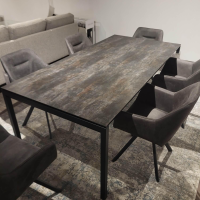 Contur - Auszugstisch Pienza Platte Keramik Oxido Darknight Grau Anthrazit Gestell Aluminium Schwarzgrau Pulverbeschichtet - 4