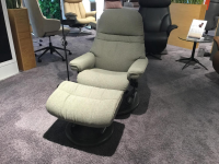 Stressless - Relaxsessel Sunrise S Comfort Stoff Faron Q2 Grey 12 Grau Gestell Holz Schwarz Inklusive Hocker - 3