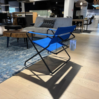 Tecta - Bauhaus Faltsessel D4 Bauhausgurt 052 Blau Gestell Stahlrohr Schwarz Pulver - 4