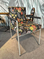 Bullfrog - 2er-Set Stuhl Felicita Typ C30S Stoff Damast Graphit 1777/73 Floral Gestell Stahl Seidengrau Grau Pulverbeschichtet - 5