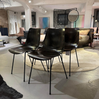 Ligne Roset - 4er-Set Stuhl CM131 Schale Buchensperrholz Dunkelbraun Gebeizt Gestell Stahl Schwarz Lackiert - 6