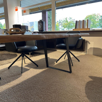 Global - Esstisch Lina Platte Wildeiche Natur Geölt Natürliche Baumkante Gestell Schwarz - 4