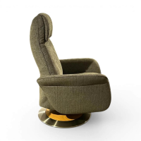 himolla - Sessel 8956 Leo Easy-Swing M Stoff Grün Tellerfuß Holzoptik mit Edelstahlring - 7