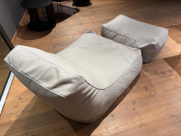 Verzelloni - Sessel Zoe Stoff Strauss 10082 Corda Beige mit Pouf - 5