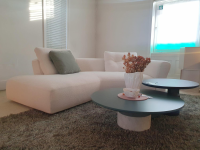 Cassina - Sofa Sengu Bold 565 A2 Stoff L Look Bianco Beige Weiß Mit Halbinsel Links Und Rückenkissen - 6