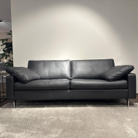 COR - 2er-Set Sofa Conseta Leder Semi 282 Basalt Anthrazit Schmalfuß Metall Verchromt Inklusive Kopfstütze - 3