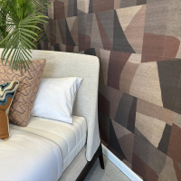 Poliform - Polsterbett Kelly Stoff Lima 64 Corda Grau Beige Gestell Eiche Spessart Massiv mit Matratze - 3