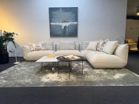 COR - Ecksofa Jalis Stoff 8070 Kreide Weiß Paspelierung Stoff 5095 Kitt/Zementgrau - 2