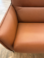 Erpo - 2er-Set Polstergarnitur Ancona Leder Tabac 250.850 Braun Füße Metall Schwarz Matt - 2