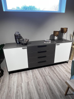 Musterring - Sideboard 2R Kara Frame Lack Weiß Und Mantelseiten Feinschliff Grigio Schwarz - 2