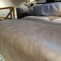 Edra - Sofa Grande Soffice Leder PLX 9621 Braun Füße Kunststoff Inklusive Hocker - 2