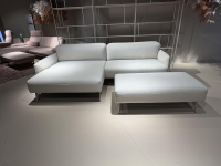 himolla - Ecksofa Tangram 9660 Stoff 08 Nomi Linen Beige Gestell Metall Beige Inklusive Hocker Und Verstellung - 5