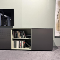 Piure - Sideboard Nex Side Lack Matt P44 Graphit Grau P35 Green Grün Inklusive Akustikfront Und Kabelauslass - 2