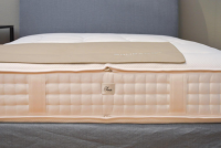 Schramm - Bett Origins mit Kopfteil Due Stoff Nils 440 Sky Blau Füße Chrom mit Matratze - 3