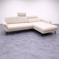 himolla - Ecksofa 1580 Stoff 20 Q2 Loop Vanilla Gestell Metallfuß Anthrazit Pulverbeschichtet Abschlussrecamiere Elektrisch - 6