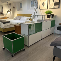 USM Haller - Sideboard White Green with Rollbox Green - 2