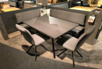 Schösswender - Essgruppe Malta 100 Stoff Wizard 07 Mittelgrau Grau Und Sigma 23 Grau Gestell Metall Schwarz Tisch Oak Grau - 2