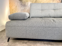 Contur - Ecksofa Comodo Stoff Q2 Rustico Azuro Grau Füße Metall Anthrazit Inklusive Lendenkissen - 7