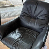 Freifrau - Schaukelsessel Leya Swing Seat Indoor Außen Stoff Gobelin Oasis Pfaumotiv Innen Leder Adora Ebony 95001 Schwarz - 4