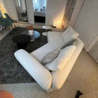 Cassina - Sofa Sengu Bold 565 A2 Stoff L Look Bianco Beige Weiß Mit Halbinsel Links Und Rückenkissen - 3