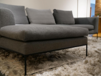 COR - Ecksofa Mell Stoff 9131 Anthrazit Grau Gestell Metall Schwarz Mit Kissen Stoff 9129 - 3