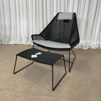 Cane Line - Highbacksessel Breeze Sitz Polyethylen Schwarz Gestell Stahl Verzinkt Mit Kissensatz Und Hocker - 4