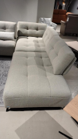 Contur - Ecksofa Conmodo Stoff Crumble Silky 61 Beige Füße Metall Schwarz Inklusive Hocker Und Lendenkissen - 6