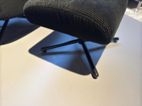 Brühl - Sessel Victor Stoff 4490 99 Schwarz Drehgestell Stahl Schwarz Inklusive Hocker - 5